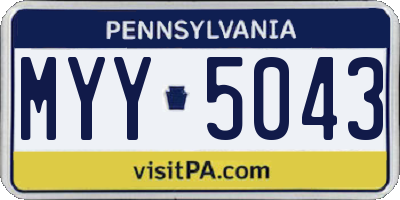 PA license plate MYY5043