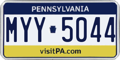 PA license plate MYY5044