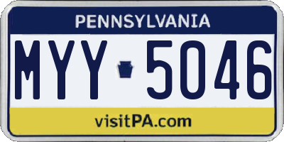 PA license plate MYY5046