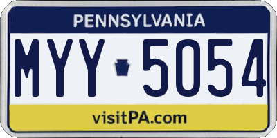 PA license plate MYY5054