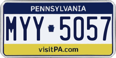 PA license plate MYY5057