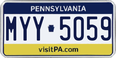 PA license plate MYY5059