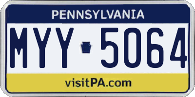 PA license plate MYY5064