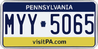PA license plate MYY5065