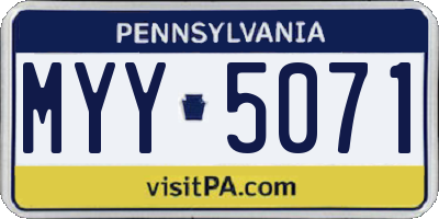 PA license plate MYY5071