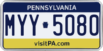 PA license plate MYY5080