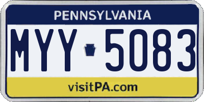 PA license plate MYY5083