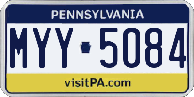 PA license plate MYY5084