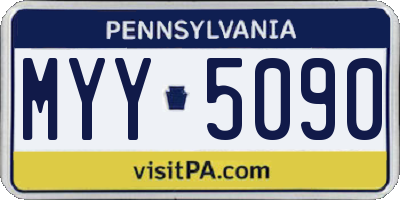 PA license plate MYY5090