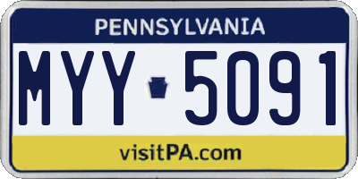 PA license plate MYY5091