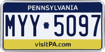 PA license plate MYY5097