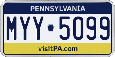 PA license plate MYY5099