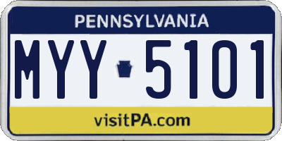 PA license plate MYY5101