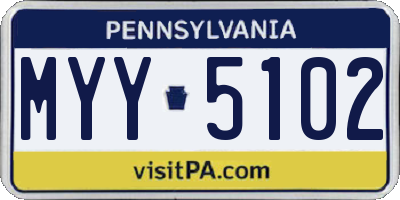 PA license plate MYY5102