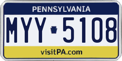 PA license plate MYY5108