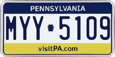 PA license plate MYY5109