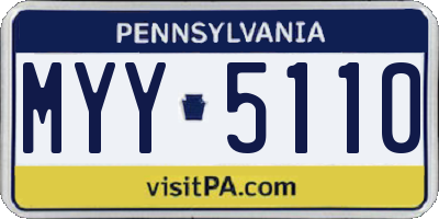 PA license plate MYY5110
