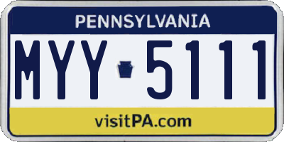 PA license plate MYY5111