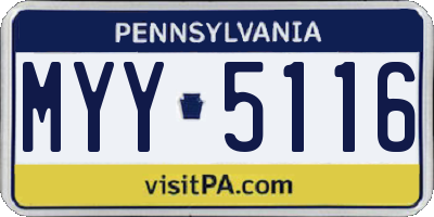 PA license plate MYY5116