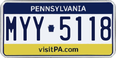 PA license plate MYY5118