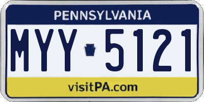 PA license plate MYY5121