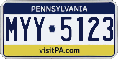 PA license plate MYY5123