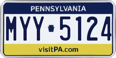 PA license plate MYY5124