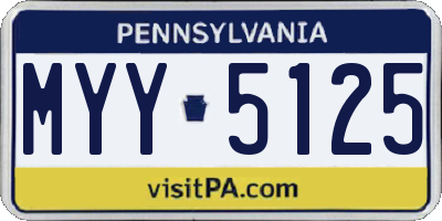 PA license plate MYY5125