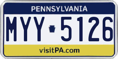 PA license plate MYY5126