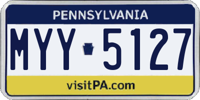 PA license plate MYY5127