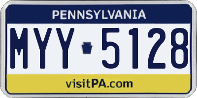 PA license plate MYY5128