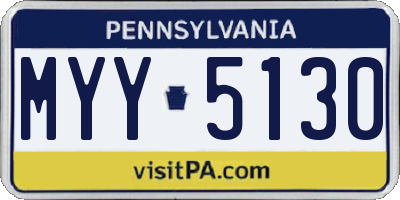 PA license plate MYY5130