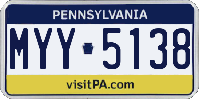 PA license plate MYY5138
