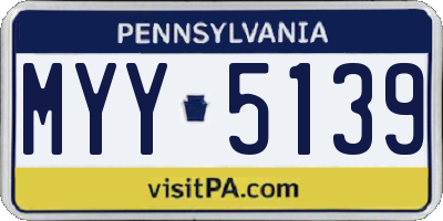 PA license plate MYY5139