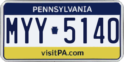 PA license plate MYY5140