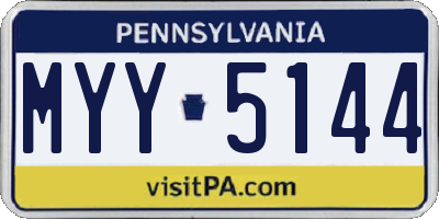 PA license plate MYY5144