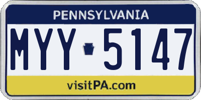 PA license plate MYY5147