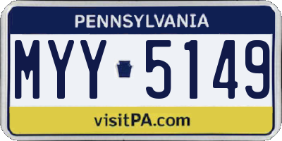 PA license plate MYY5149