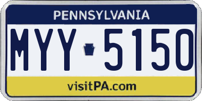PA license plate MYY5150