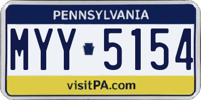 PA license plate MYY5154