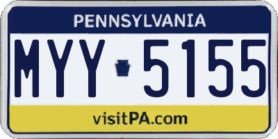 PA license plate MYY5155
