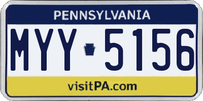 PA license plate MYY5156