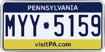 PA license plate MYY5159