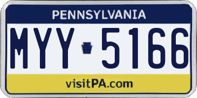 PA license plate MYY5166