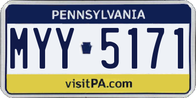 PA license plate MYY5171