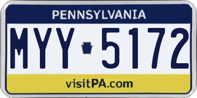 PA license plate MYY5172