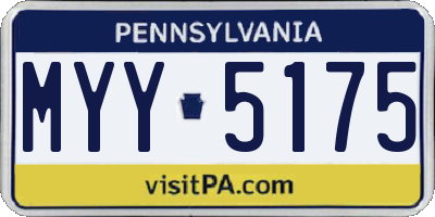 PA license plate MYY5175