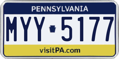 PA license plate MYY5177