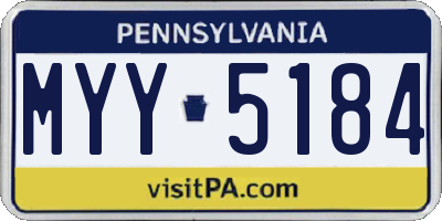 PA license plate MYY5184