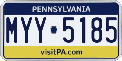 PA license plate MYY5185